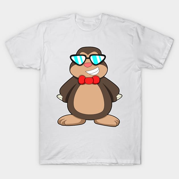 Mole with Tie & Sunglasses T-Shirt by Markus Schnabel